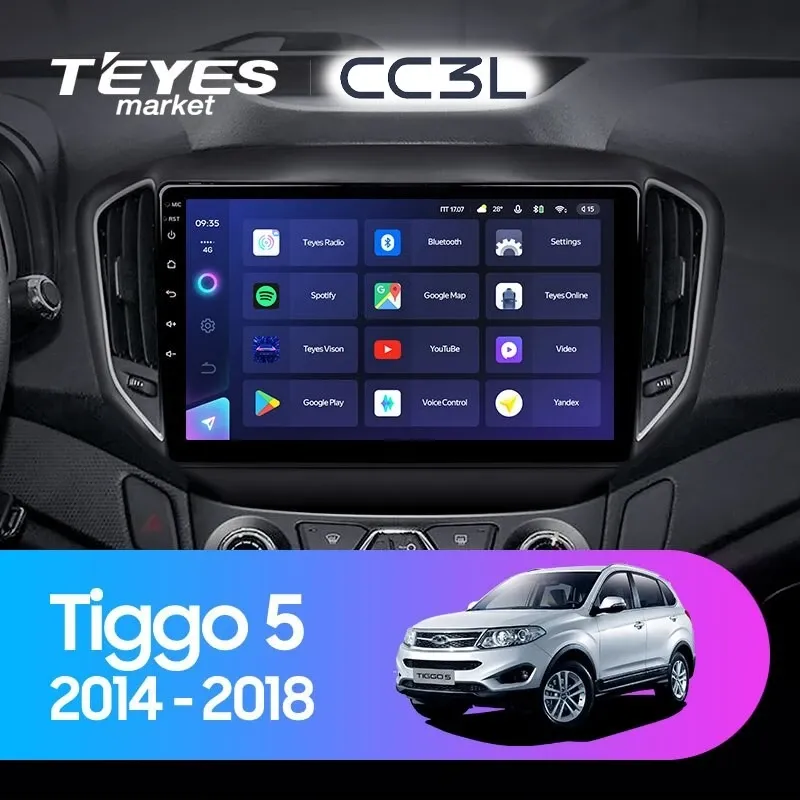 Комплект магнитолы TEYES CC3L 10.2" для Chery Tiggo 5
