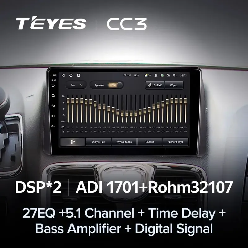 Комплект магнитолы TEYES CC3L 9.0" для Chrysler Grand Voyager