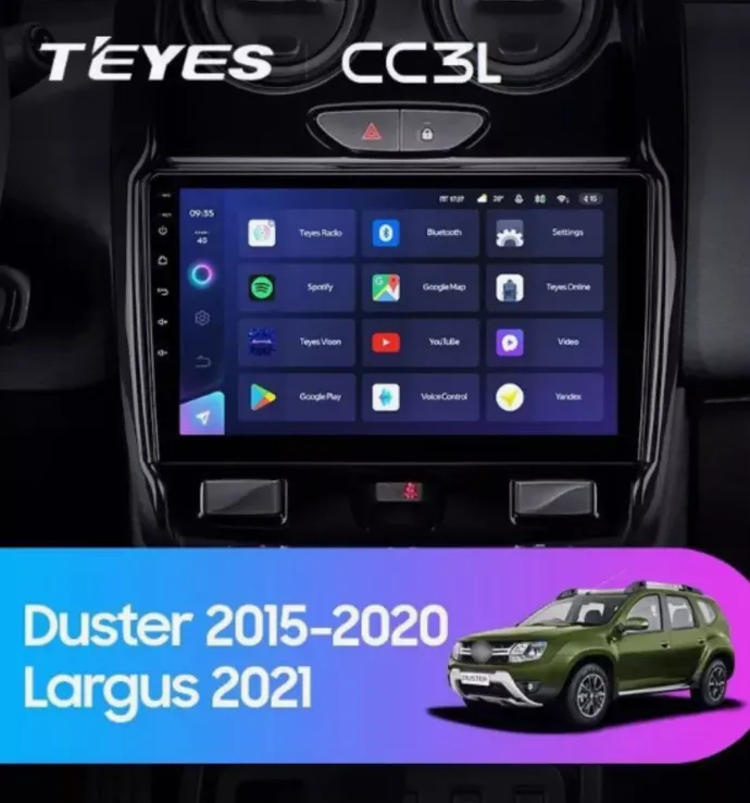 ШГУ Teyes CC3L 4/64 GB Renault Duster F2 2015-2020 / LADA Largus 2021, 9" - фото