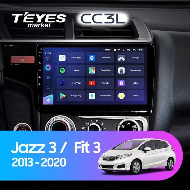 Комплект магнитолы TEYES CC3L 10.2" для Honda Fit