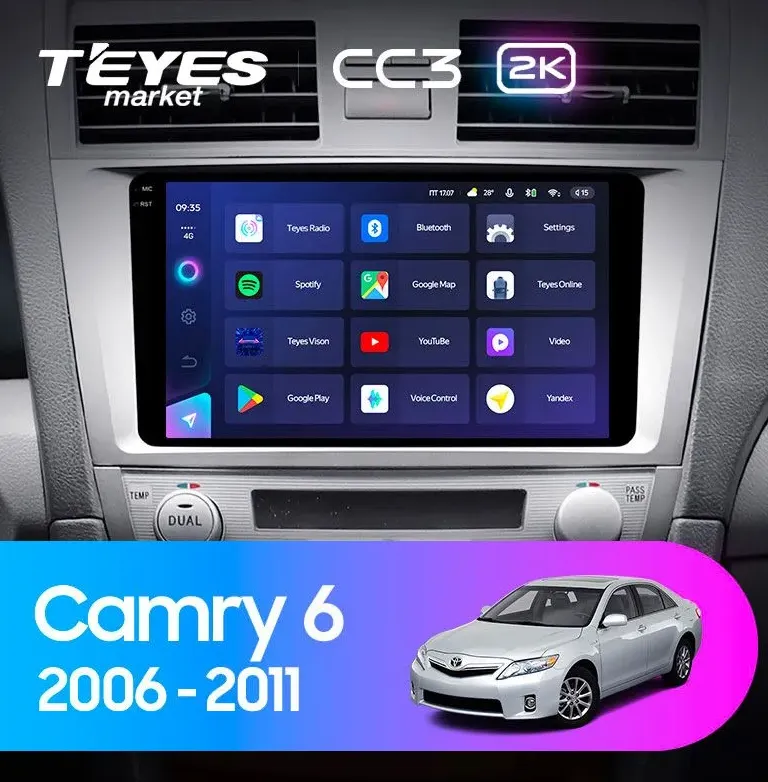 ШГУ Teyes CC3 2K 4/64  Toyota Camry 6 XV 40 2006-2011 9" - фото