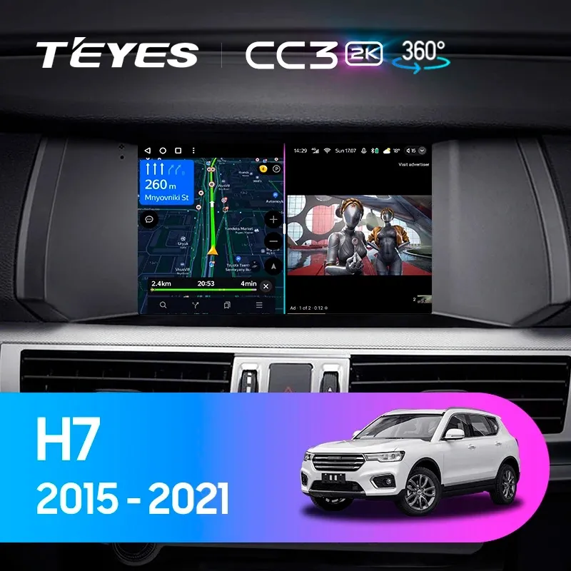 Комплект магнитолы TEYES CC3 2K 360 9.5" для Great Wall Hover H7 2015-2021