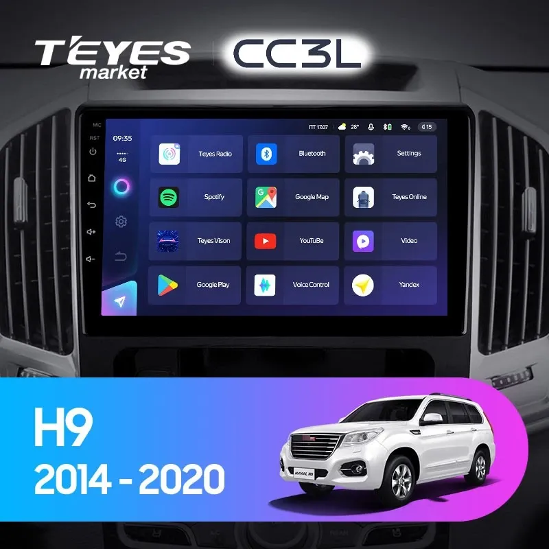Комплект магнитолы TEYES CC3L 10.2" для Haval H9