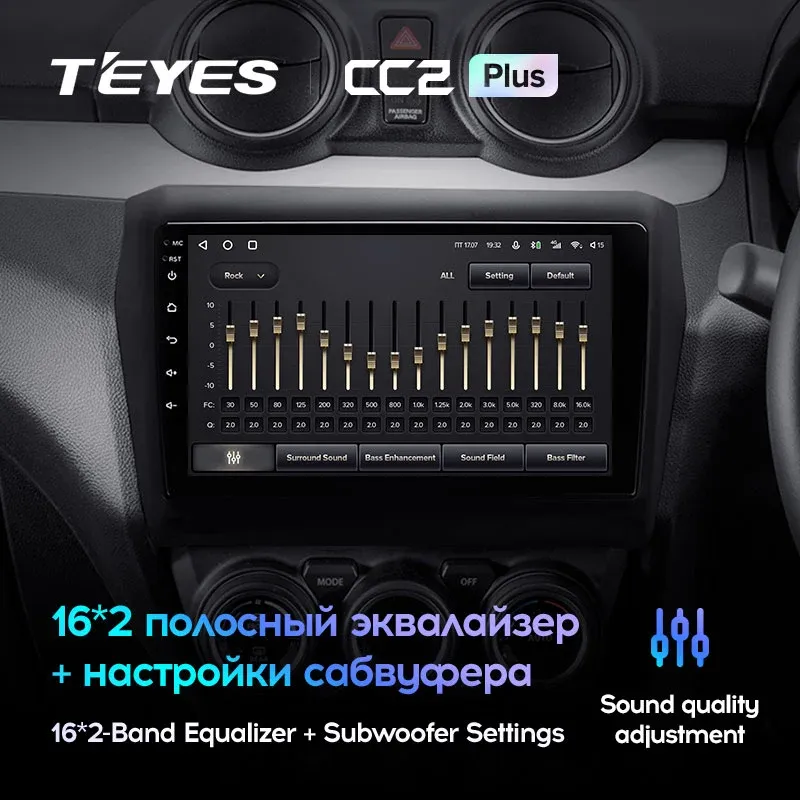 Комплект магнитолы TEYES CC2 Plus 10.2" для Suzuki Swift V 2017-2023