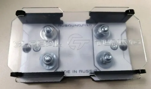 Держатель предохранителя Global Tuning ANL 2-канальный серебро - фото