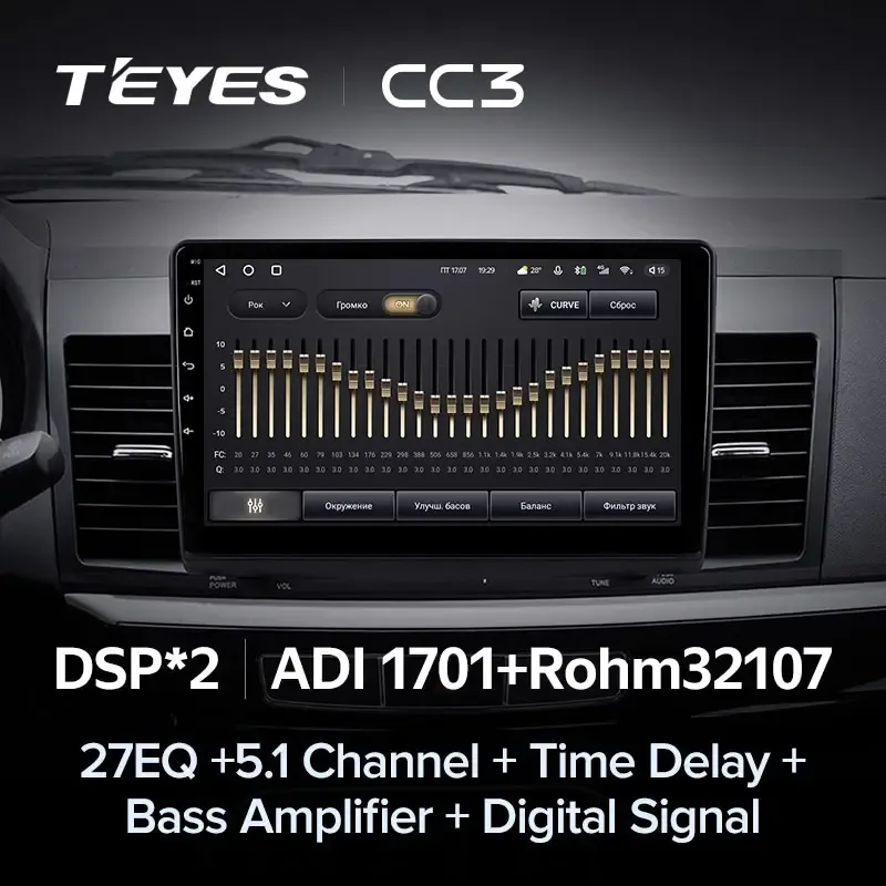 Комплект магнитолы TEYES CC3L 10.2" для Mitsubishi Lancer