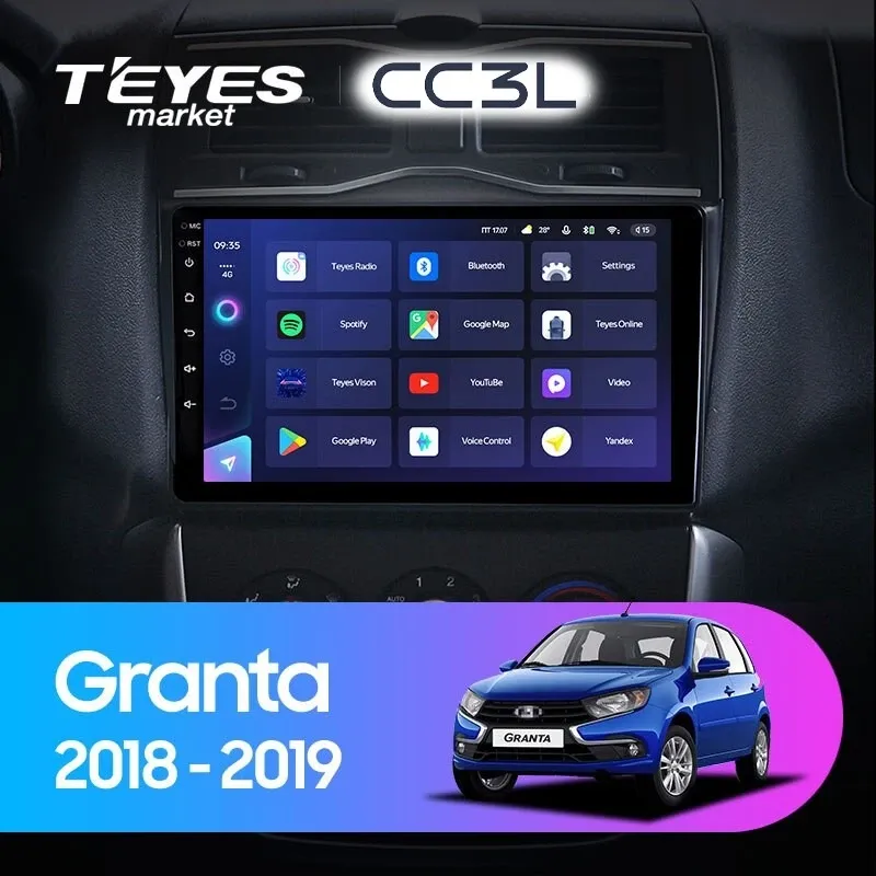 Комплект магнитолы TEYES CC3L 9.0" для ВАЗ (LADA) Granta