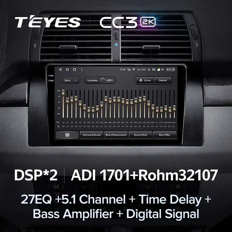 Комплект магнитолы TEYES CC3 2K 9.5" для BMW X5 E53 1999-2007