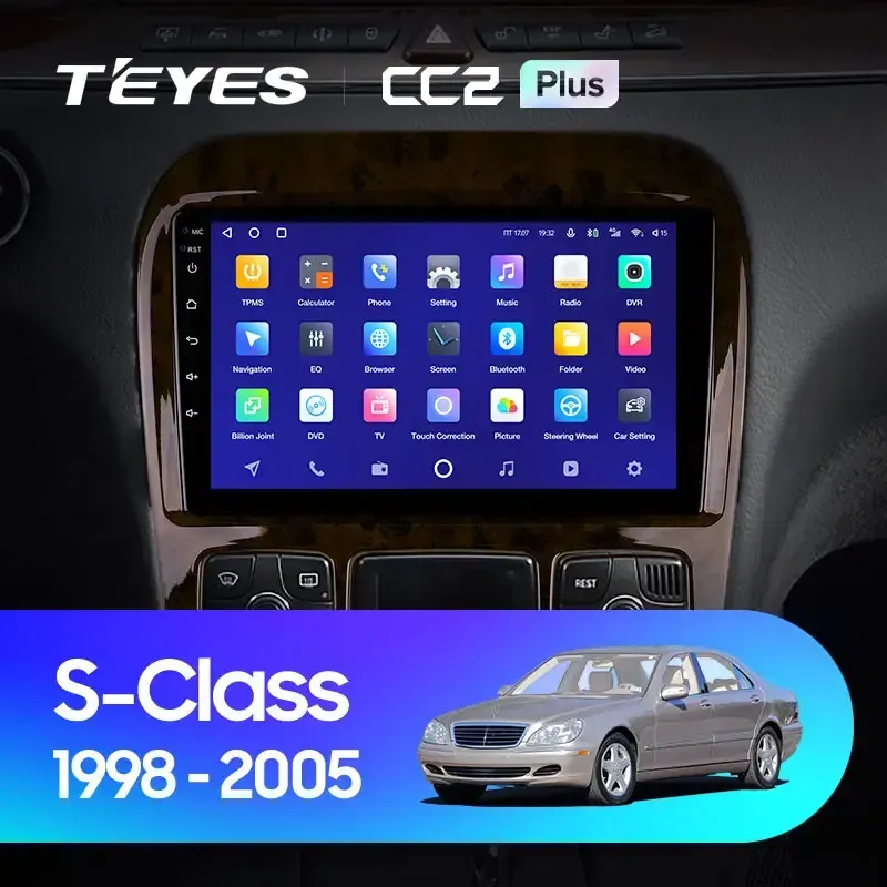 Комплект магнитолы TEYES CC2 Plus 9.0" для Mercedes-Benz S-класс W220 1998-2005