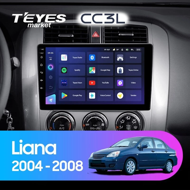 Комплект магнитолы TEYES CC3L 9.0" для Suzuki Liana