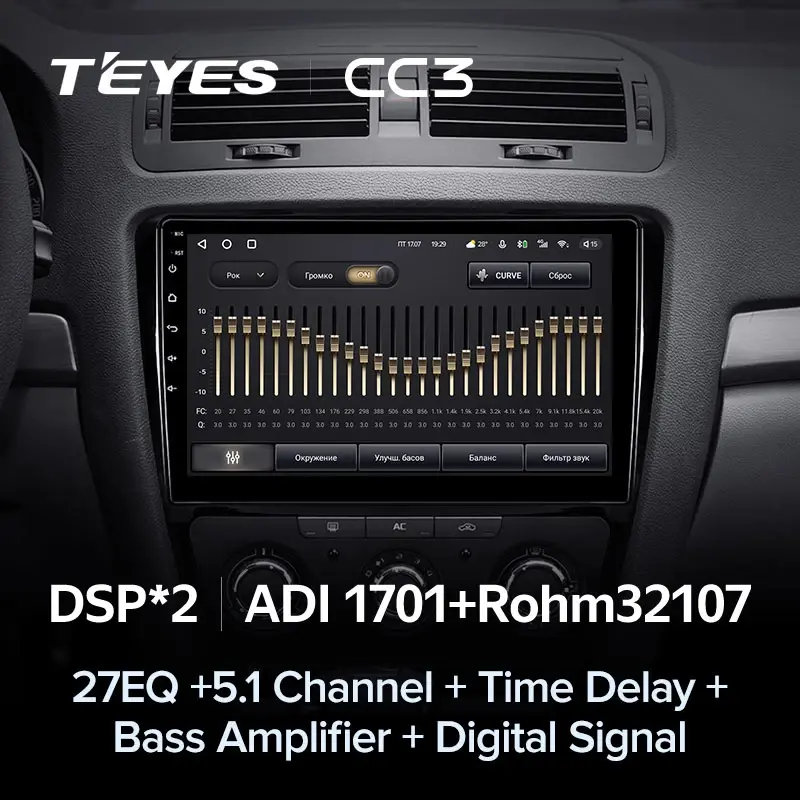 Комплект магнитолы TEYES CC3 10.2" для Skoda Octavia II рестайлинг 2008-2013