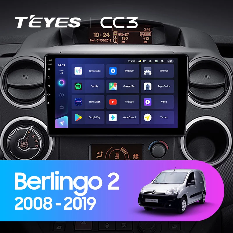 Комплект магнитолы TEYES CC3 9.0" для Citroen Berlingo II 2008-2023