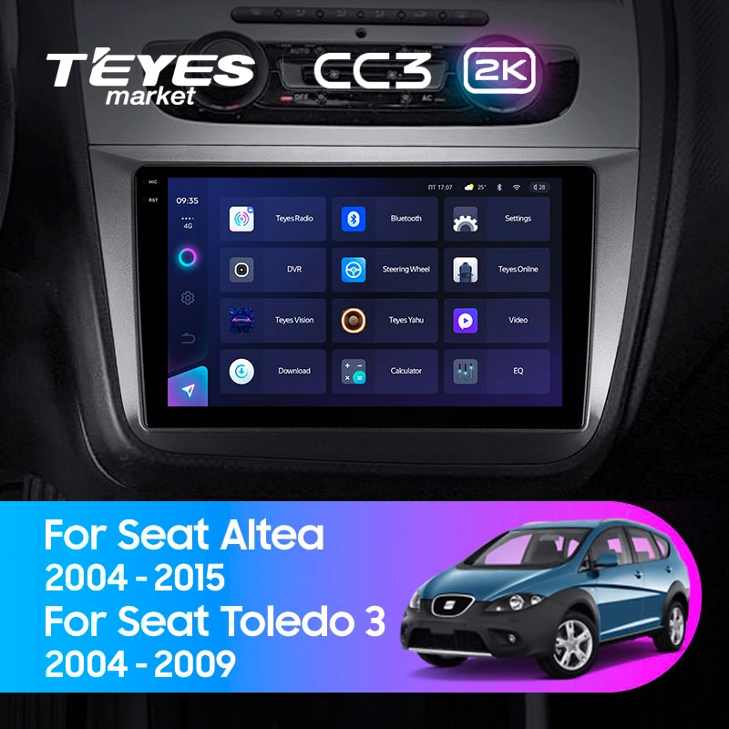 Комплект магнитолы TEYES CC3 2K 9.5" для SEAT Altea I 2004-2015